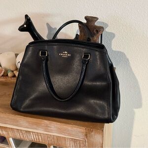 Coach Black Pebbled Leather Top-Handle Satchel